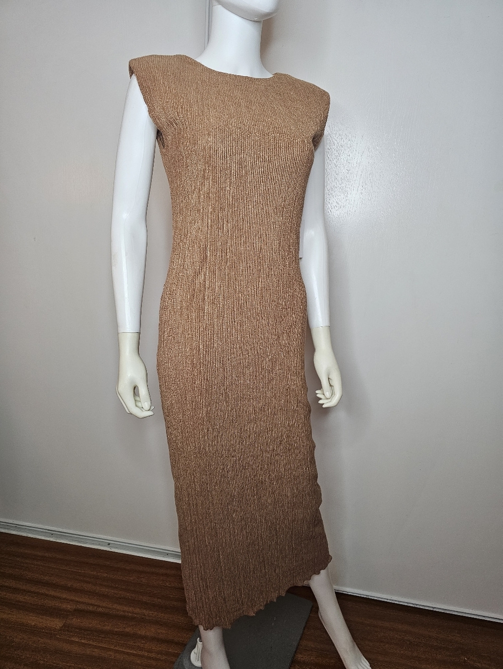 NWT Astr The Label Sleeveless Ribbed Maxi Dress - Brown Size S